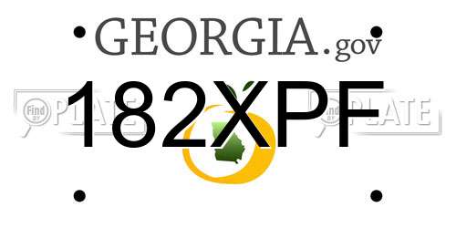 182XPF Georgia License Plate