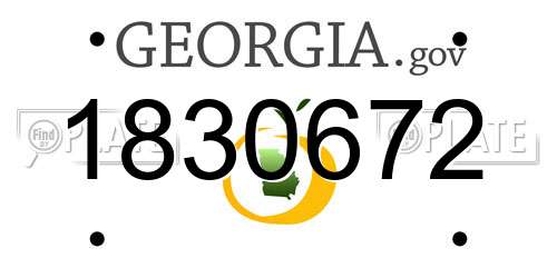 1830672 Georgia License Plate