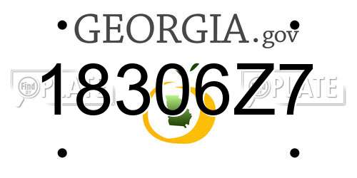 18306Z7 Georgia License Plate