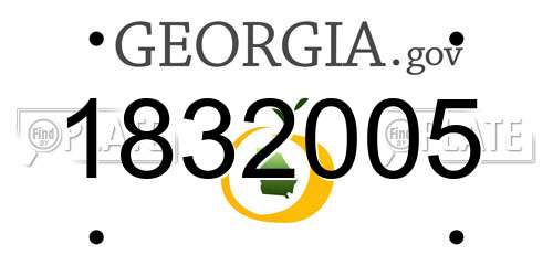 1832005 Georgia License Plate
