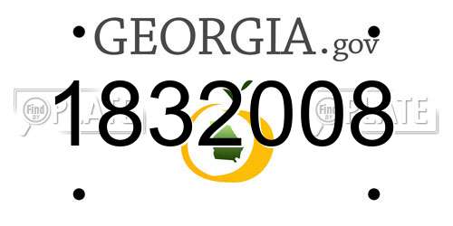 1832008 Georgia License Plate