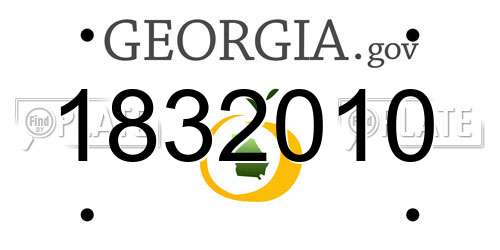 1832010 Georgia License Plate