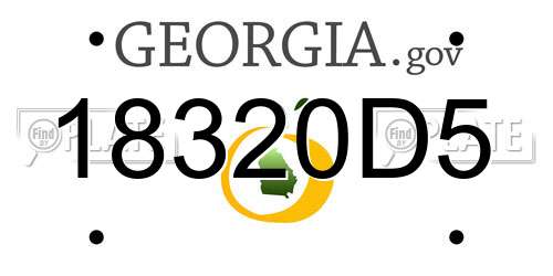 18320D5 Georgia License Plate