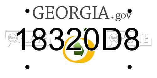 18320D8 Georgia License Plate