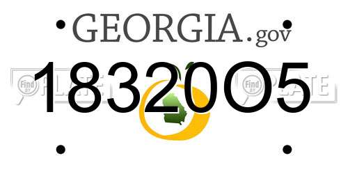 18320O5 Georgia License Plate