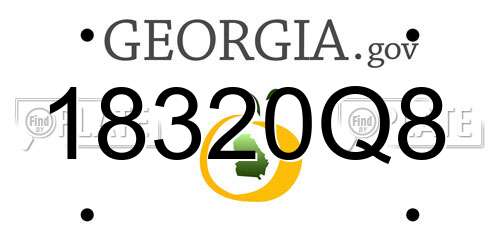 18320Q8 Georgia License Plate