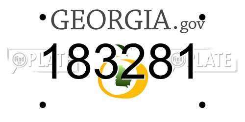 183281 Georgia License Plate