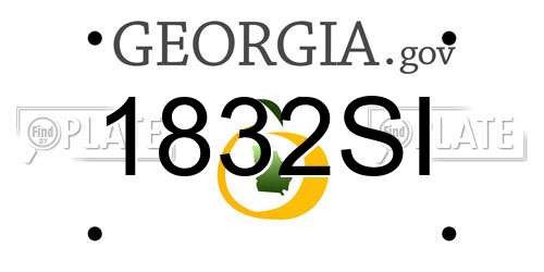 1832SI Georgia License Plate