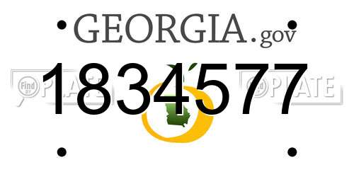 1834577 Georgia License Plate