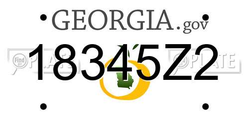 18345Z2 Georgia License Plate