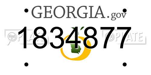 1834877 Georgia License Plate