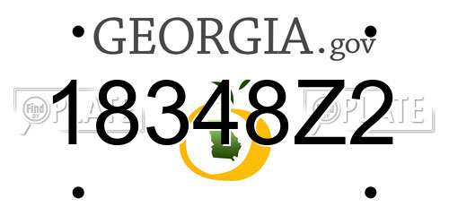 18348Z2 Georgia License Plate