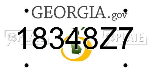 18348Z7 Georgia License Plate