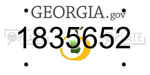 1835652 Georgia License Plate