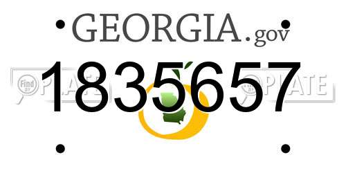 1835657 Georgia License Plate