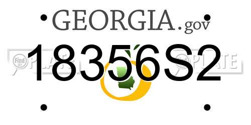18356S2 Georgia License Plate
