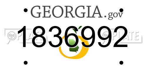1836992 Georgia License Plate