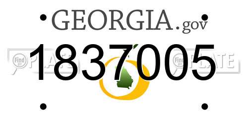 1837005 Georgia License Plate