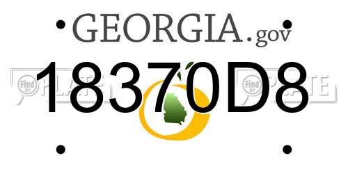 18370D8 Georgia License Plate