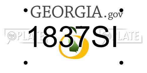 1837SI Georgia License Plate