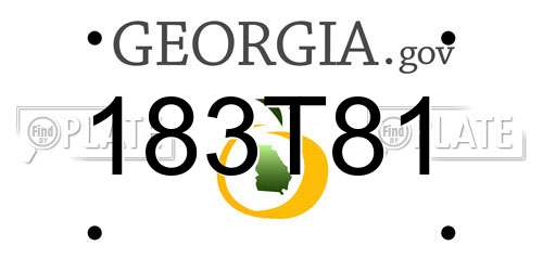 183T81 Georgia License Plate
