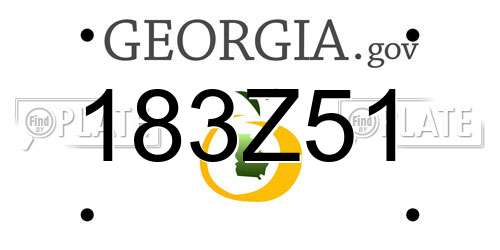183Z51 Georgia License Plate