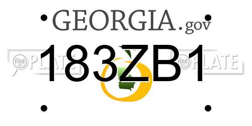 183ZB1 Georgia License Plate