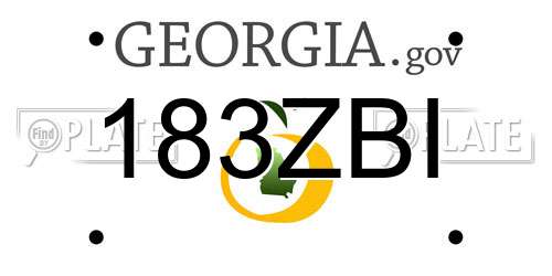 183ZBI Georgia License Plate