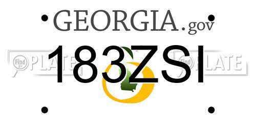 183ZSI Georgia License Plate
