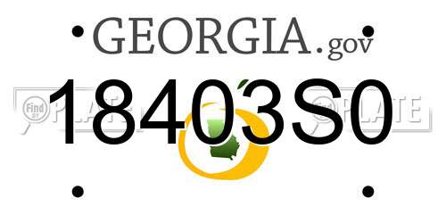 18403S0 Georgia License Plate