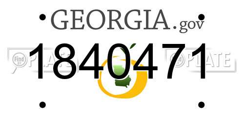 1840471 Georgia License Plate