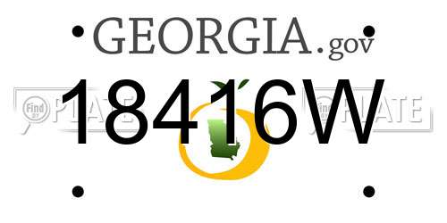 18416W Georgia License Plate