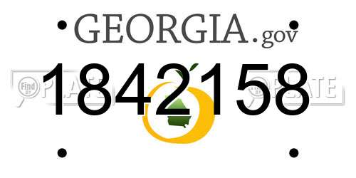 1842158 Georgia License Plate