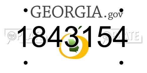 1843154 Georgia License Plate