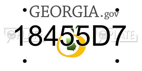 18455D7 Georgia License Plate