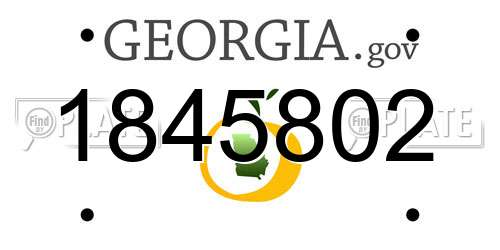 1845802 Georgia License Plate