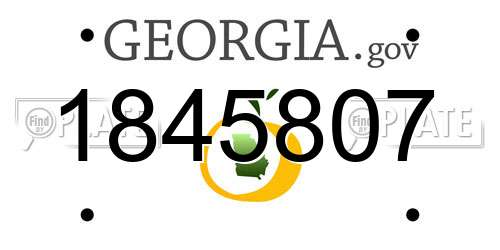 1845807 Georgia License Plate