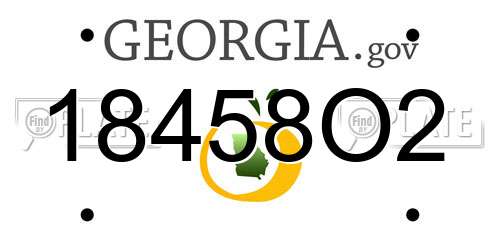 18458O2 Georgia License Plate