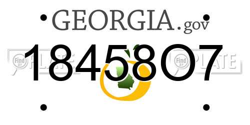 18458O7 Georgia License Plate
