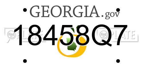 18458Q7 Georgia License Plate