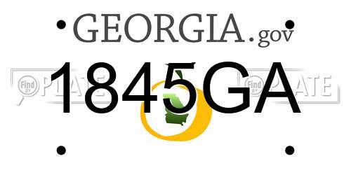1845GA Georgia License Plate