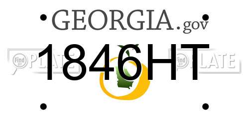1846HT Georgia License Plate