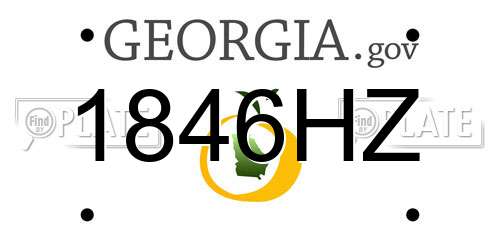 1846HZ Georgia License Plate