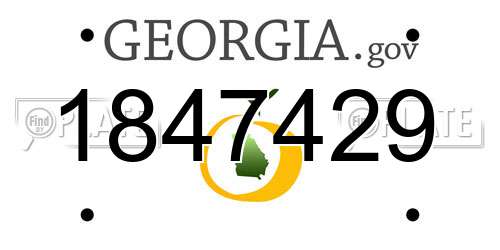 1847429 Georgia License Plate