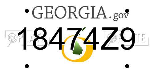 18474Z9 Georgia License Plate