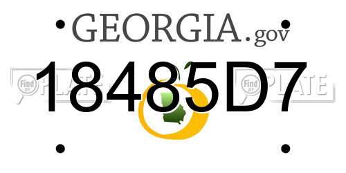 18485D7 Georgia License Plate
