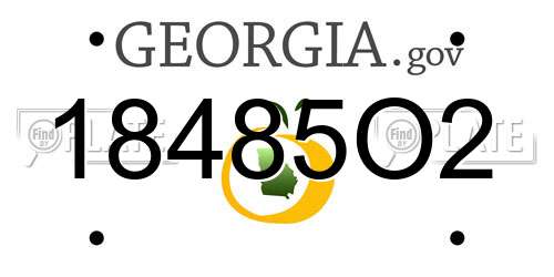18485O2 Georgia License Plate