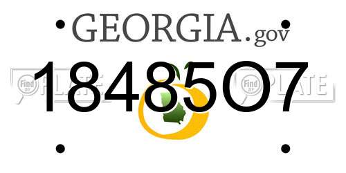 18485O7 Georgia License Plate