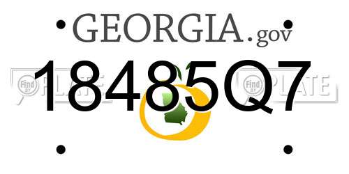 18485Q7 Georgia License Plate