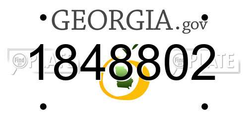 1848802 Georgia License Plate